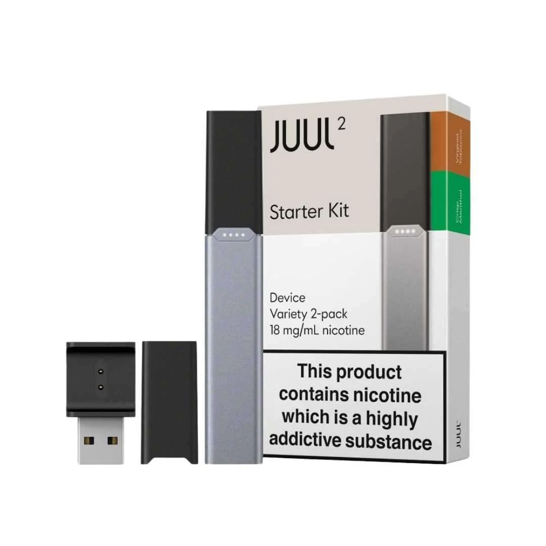 JUUL2 Starter Kit with 2 Pods | 1x Crispy Menthol & 1x Virginia Tobacco